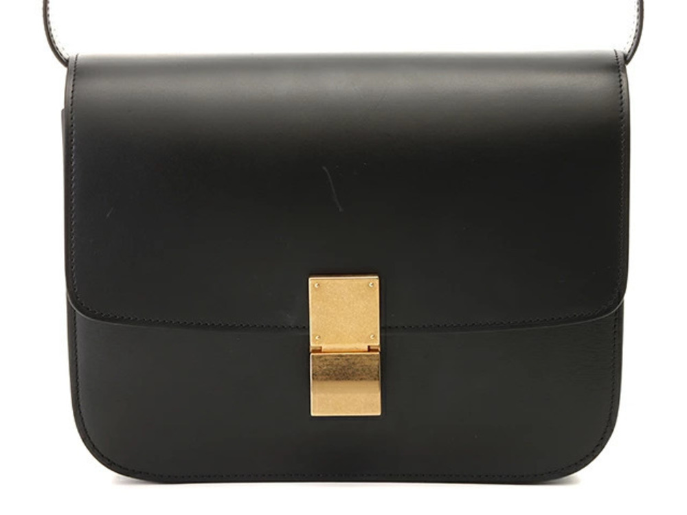 Celine Black Calfskin Shoulder Bag T